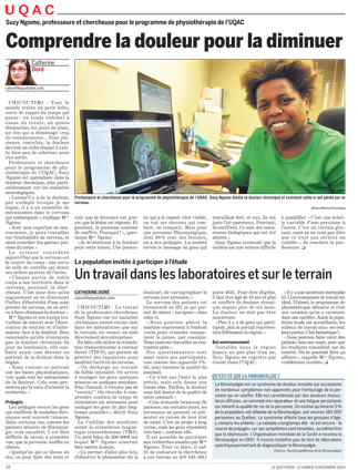 Suzy Ngomo et la physiothérapie (Web) - 6 décembre 2014